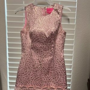 Size 6 Lilly Pulitzer dress EUC PINK/gold